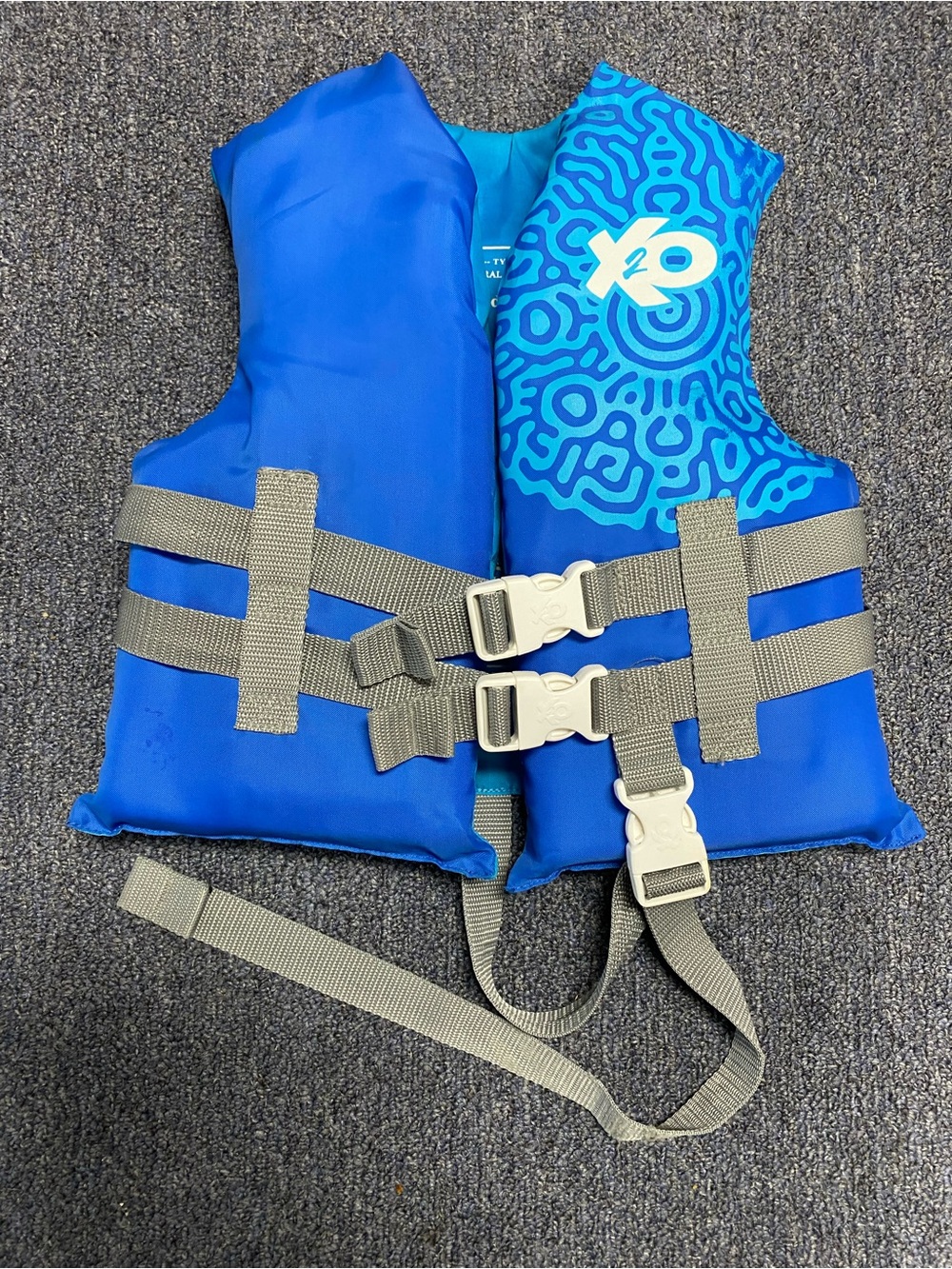 Blue Kid's Life Jacket with Abstract Pattern